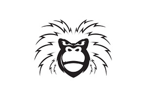 Gorilla With Spiky Hair Logo Design