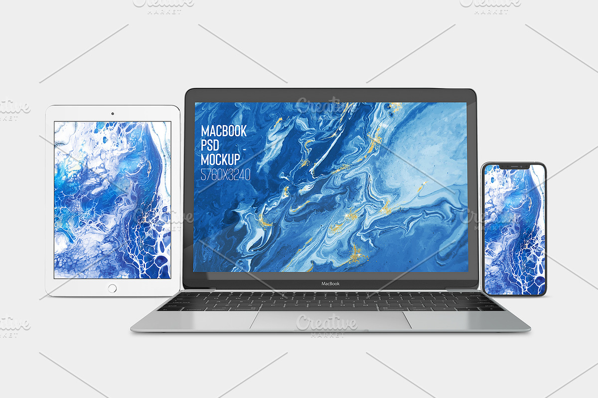 11 Device Scene PSD Mockup Col, an Object Graphic by Sinlatown (Photo 3 of 14)