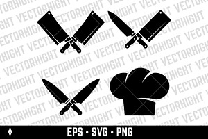 Set of butchers knives., an Object Graphic by Vectorhight