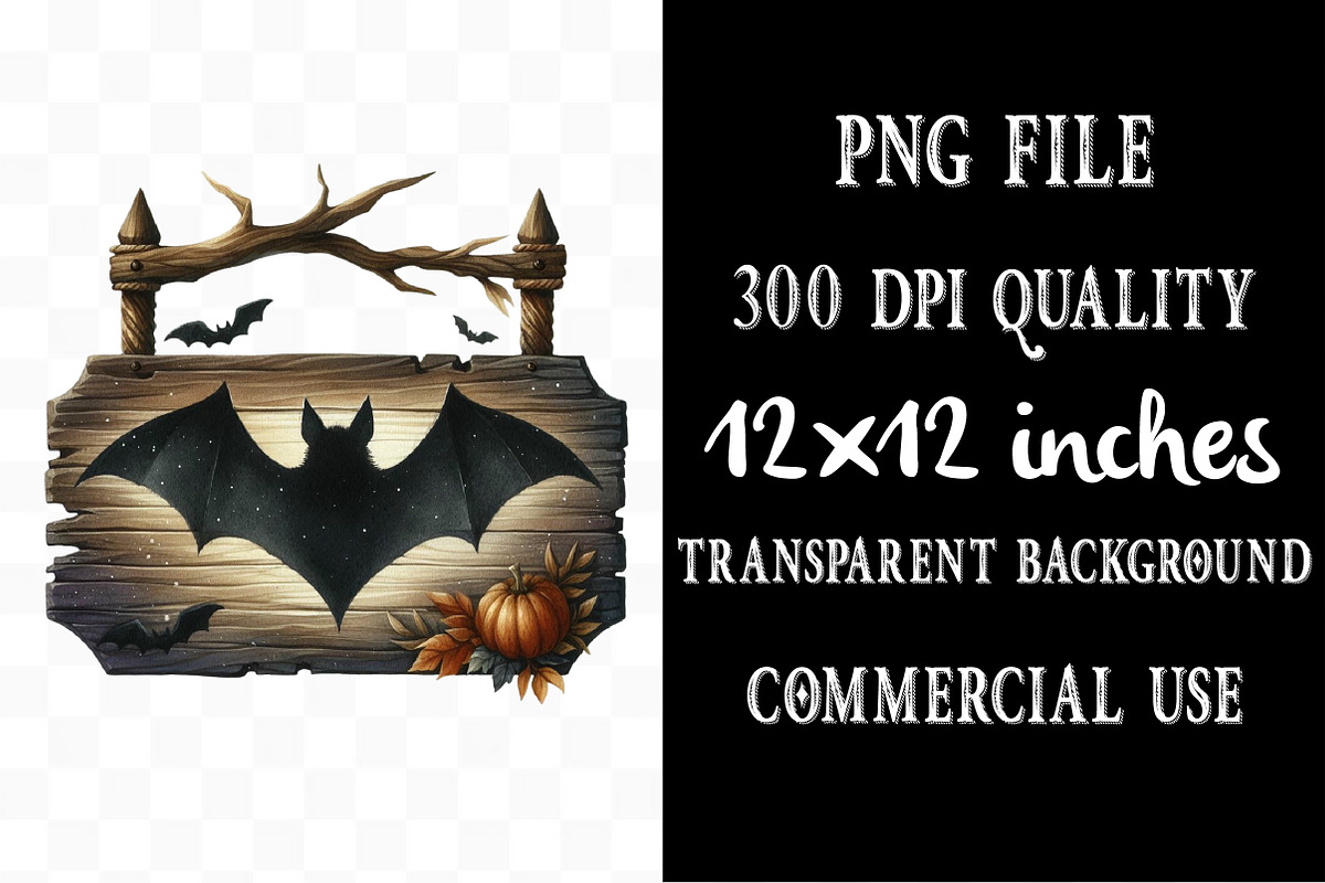 Halloween Wood Sign Clipart, an Illustration by Designking (Photo 5 of 5)