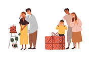 People give flowers and gifts set, a Person Illustration by Good Studio (Thumbnail 2 of 12)