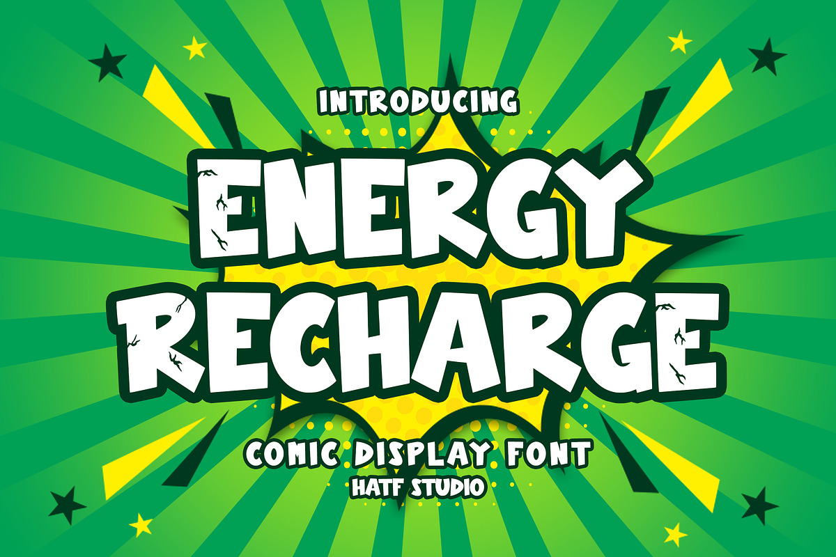 Energy Recharge, a Sans Serif Font by HATFSTUDIO (Photo 1 of 8)