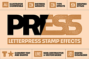 Press: Live Letterpress Stamp Effect, a Layer Style Add-On by DKNG Studios (Thumbnail 1 of 4)