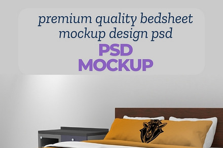 3D Bed Mockup PSD"