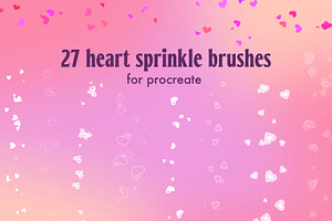 25 Procreate Hearts Sprinkles Brush