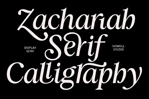 Zachariah Calligraphic Italic Serif, a Serif Font by Viswell