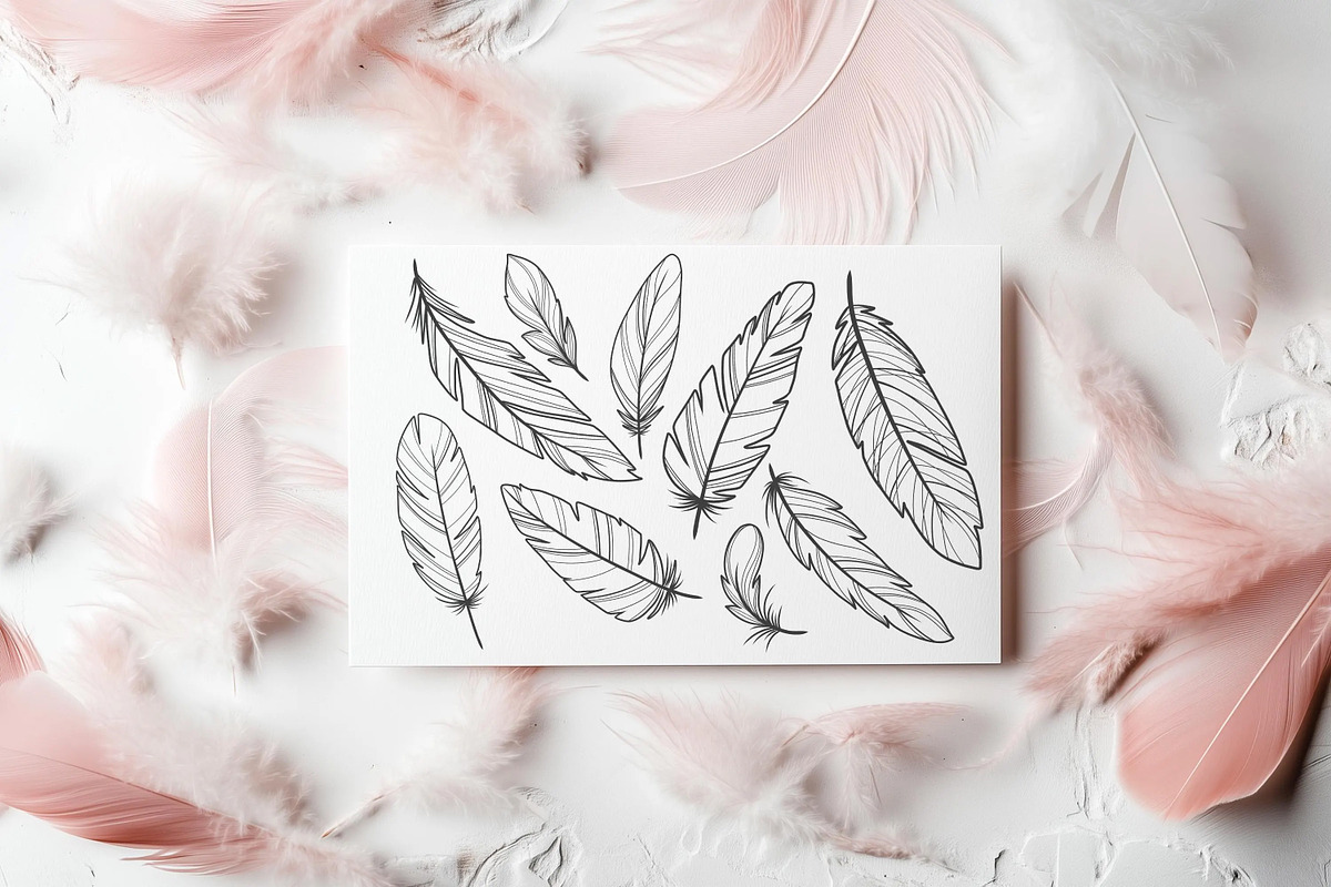 Elegant Feathers Procreate Stamps, a Brush Add-On by Dervik Art Store (Photo 5 of 6)
