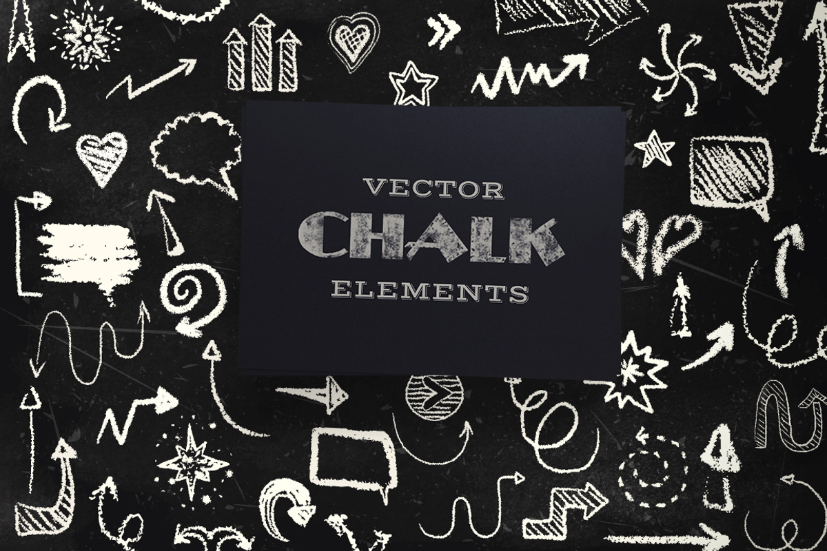 Vector chalk elements collection, an Object Graphic by kateja (Photo 1 of 9)