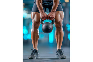 A man is in the gym doing a squat, a Sports & Recreation Photo by ZinetroN