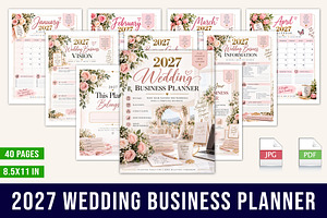 2027 Wedding Business Planner, a Stationery Template by Designmela01