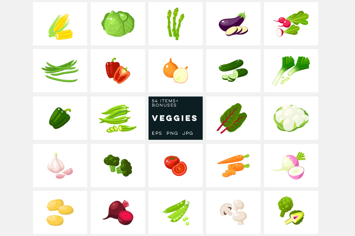 Veggies vector set, an Icon by Seavector (Photo 1 of 5)