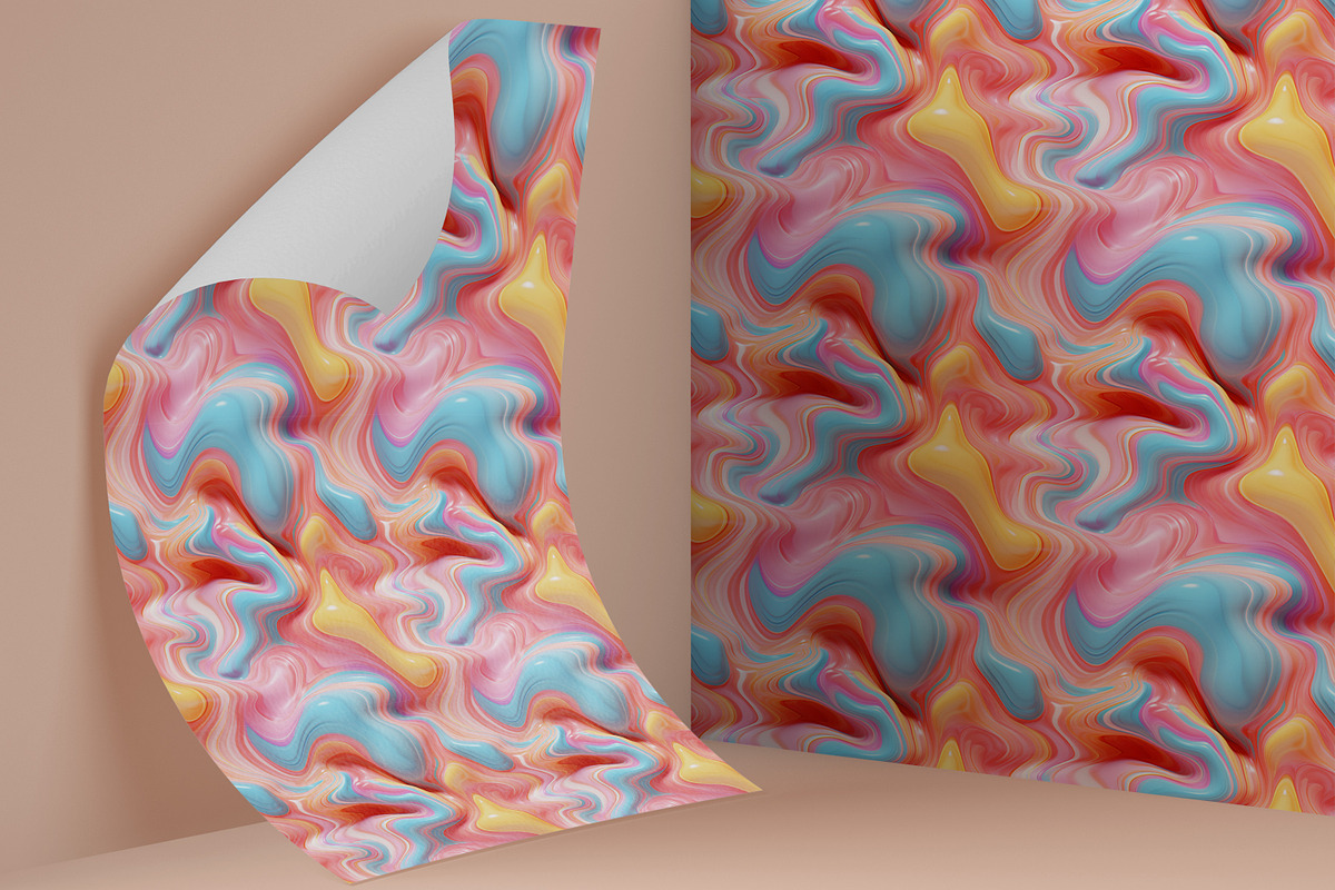 Pastel Liquid Seamless Pattern, a Pattern Graphic by Forhadx5 (Photo 11 of 11)
