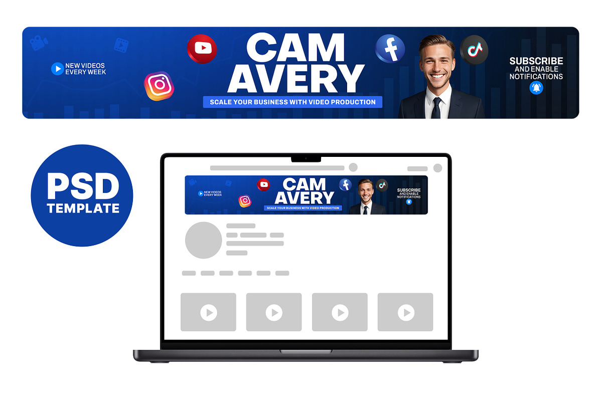Real Estate Agent YouTube banner, a Social Media Template by Vaughn Studios (Photo 1 of 5)