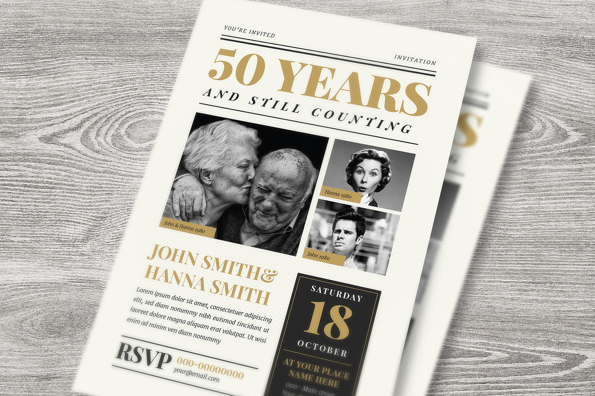 Wedding Anniversary Invitation, an Invitation Template by Guuver (Photo 2 of 3)