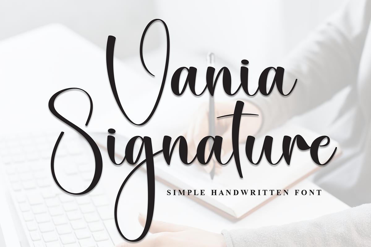 Vania Signature | Script Font, a Handwritten Font by Scratchones (Photo 1 of 8)