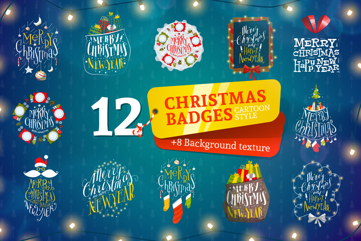 12 Christmas badges, a Templates & Theme by Drumcheg (Photo 1 of 3)