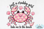 Just a Crabby Girl PNG, a Seasonal Illustration by Daily.Designs (Thumbnail 1 of 5)