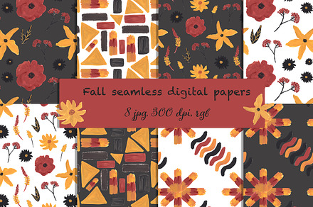 Abstract fall - seamless patterns