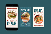 Seafood Restaurant Instagram Set, a Social Media Template by graphicook (Thumbnail 3 of 3)