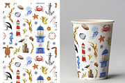 Mediterranean Coastal Summer Pattern, a Decorative Illustration by AnitaPol (Thumbnail 11 of 16)