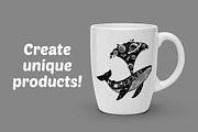 Whale silhouette and natural scenery, an Animal Illustration by gunaonedesign (Thumbnail 2 of 4)