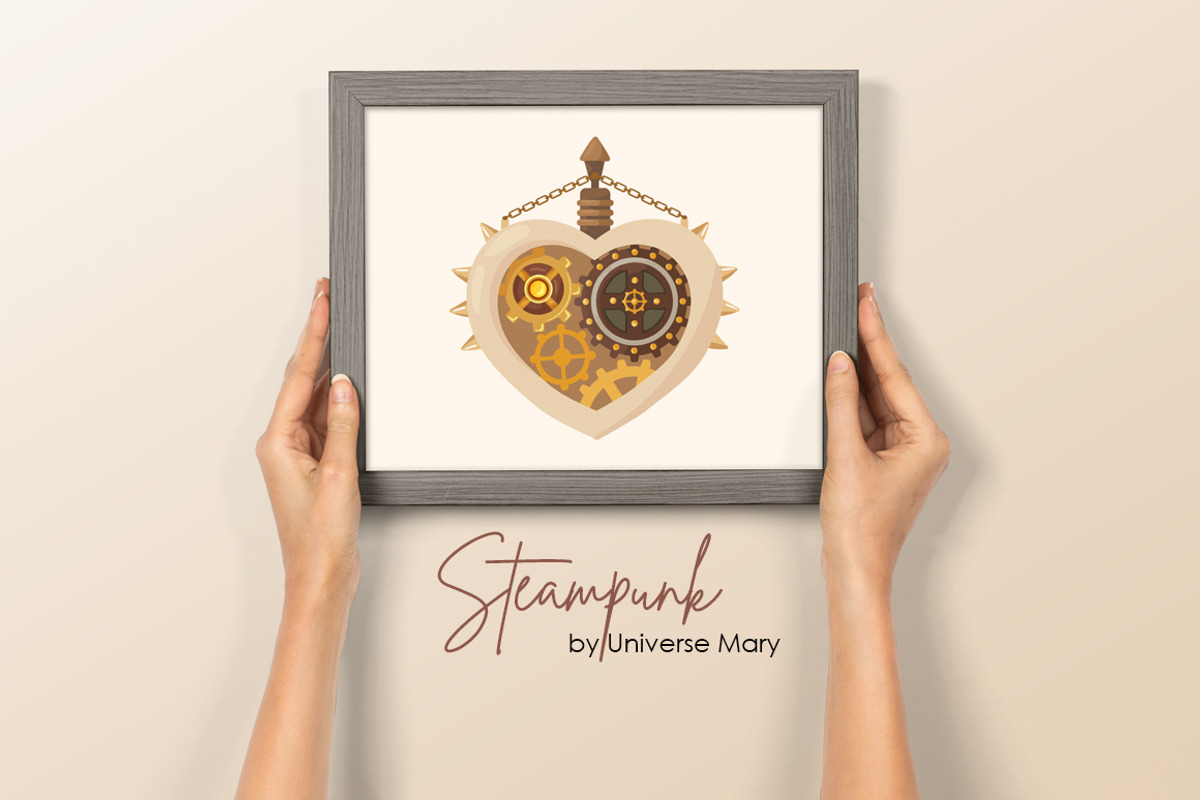 Steampunk Vector Clipart Set, a Technology Illustration by Universe Mary (Photo 4 of 8)