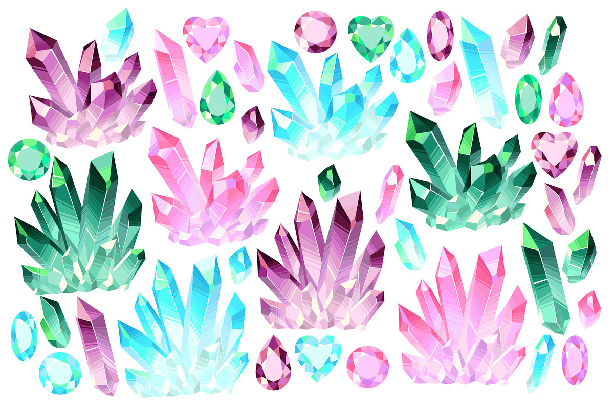 Patterns with Crystals, a Pattern Graphic by GreyLilac