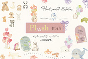 Baby Shower Plush Toys Set, a Decorative Illustration by Sunshine Art (Thumbnail 1 of 11)