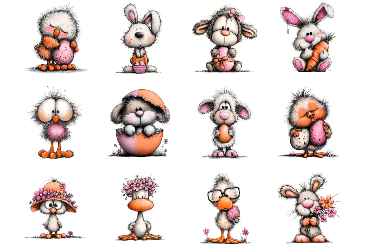 Whimsical Baby Easter Animals Clip, an Illustration by Designking (Photo 4 of 5)