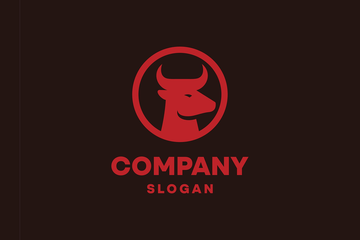 Bull Head Horned Circle Logo, a Branding & Logo Template by ika trisiana (Photo 1 of 2)