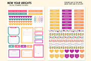 New Year Digital Planner Stickers, a Stationery Template by Bella+Sophia Creative (Thumbnail 4 of 6)
