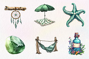 Summer Coastal Serenity Clipart, an Illustration by CreationArt (Thumbnail 3 of 5)