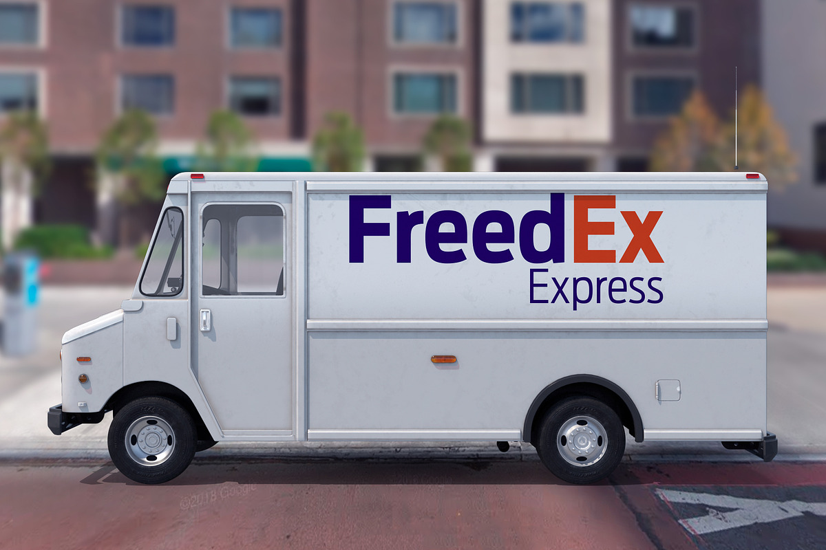 Mock-up Post Office Truck, a Product Mockup by rogeriomarcos (Photo 3 of 8)