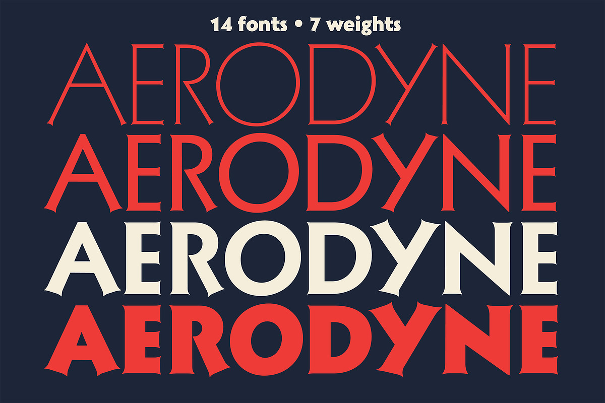 Aerodyne Font Family, a Serif Font by Mysterylab Designs (Photo 1 of 9)