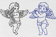 Baby Angel Line Art Bundle, an Illustration by Tekuni (Thumbnail 8 of 11)