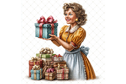 Woman With a Gift Clipart JPG, a Person Illustration by Memories By Lea (Thumbnail 9 of 20)