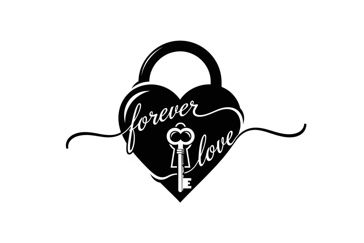 Heart Lock and Key Silhouette Icons, an Illustration by Designer_Momina (Photo 45 of 51)