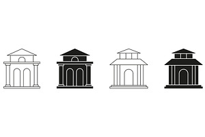 Bank Building Icons, an Object Illustration by Gentle Studio
