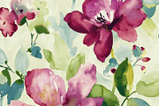 Watercolor floral & Peacock feathers, a Pattern Graphic by DidiArtWorld (Thumbnail 5 of 6)