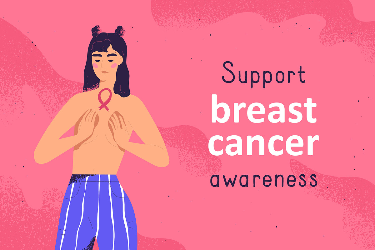 Support Breast Cancer Awareness, a Healthcare Illustration by Good Studio (Photo 1 of 3)
