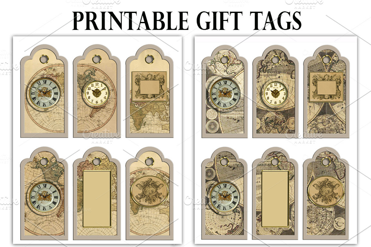 Christmas steampunk printable tags, a Card Template by Area (Photo 2 of 2)