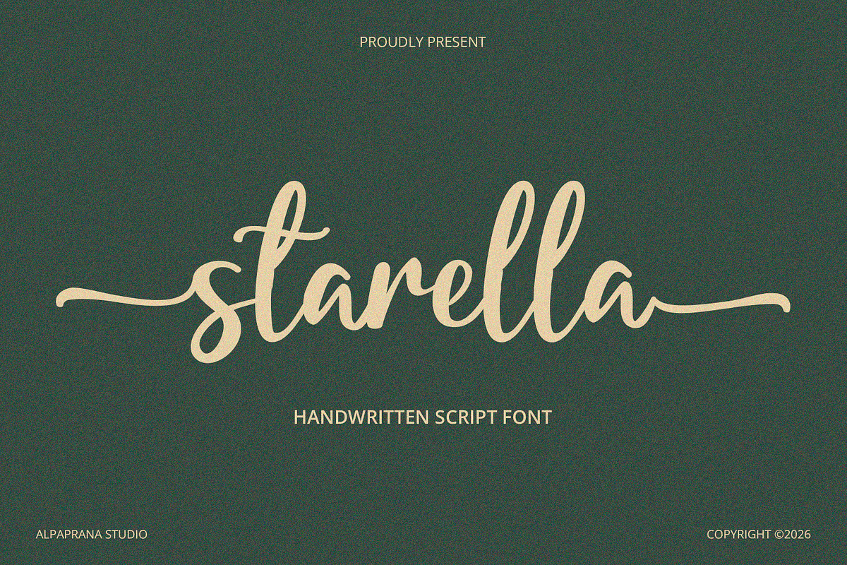 Starella - Script Font, a Font by Alpaprana (Photo 1 of 9)