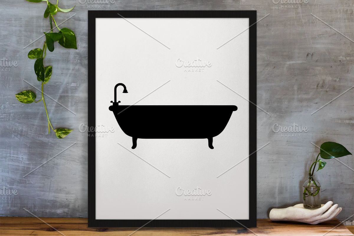Bathtub Silhouette SVG, an Object Illustration by newminddesign (Photo 3 of 3)