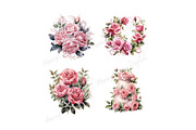 Watercolor Pink Rose Clipart, a Decorative Illustration by HoneyBunnyDigital (Thumbnail 3 of 7)
