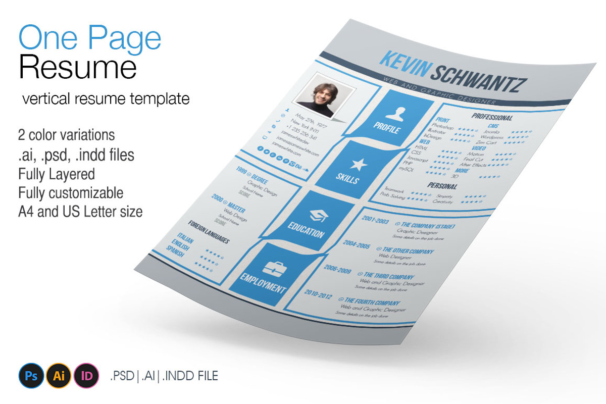 One Page Resume, a Resume Template by 8Link (Photo 1 of 2)