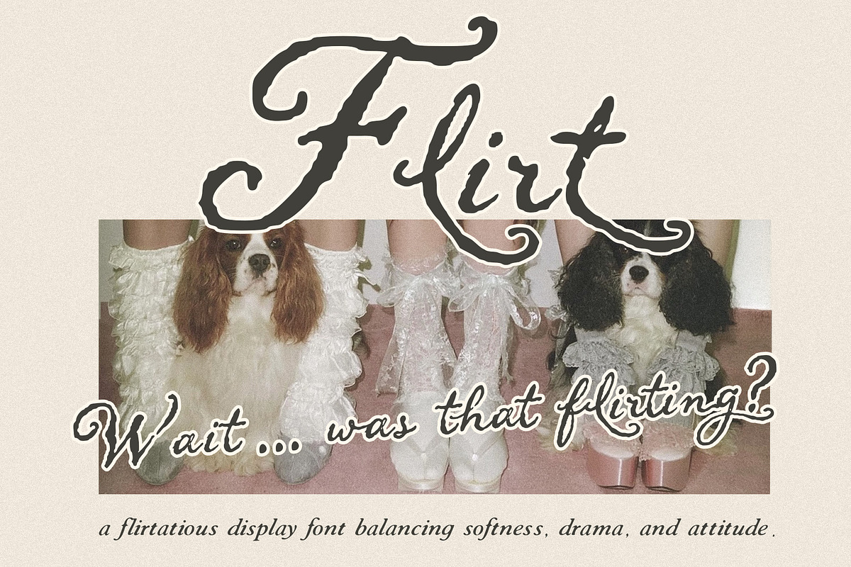 Flirt: Coquette Script Font, a Script Font by Mneme (Photo 1 of 9)