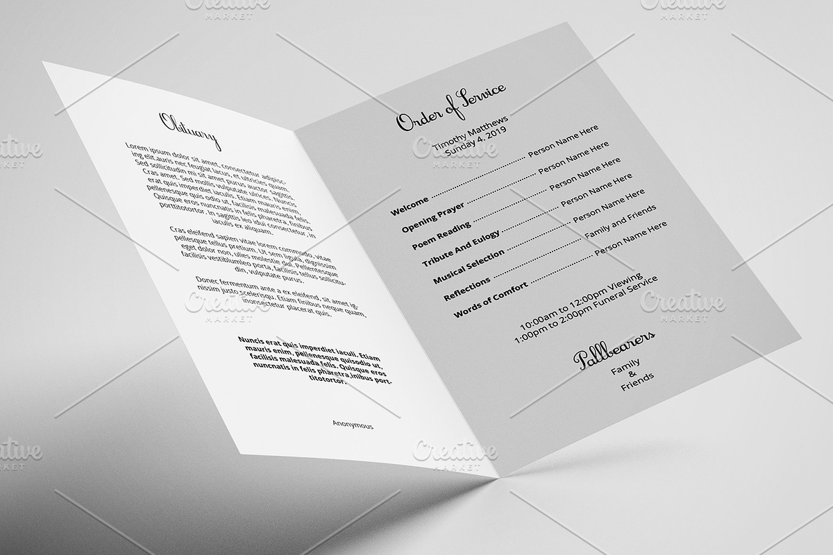 Funeral Program Template V35, a Brochure Template by retrographix (Photo 3 of 4)