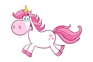 Cute Magic Unicorn Cartoon Character