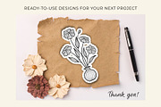 Botanical Line Art PNG Bundle, a Decorative Illustration by shielscreations (Thumbnail 5 of 5)