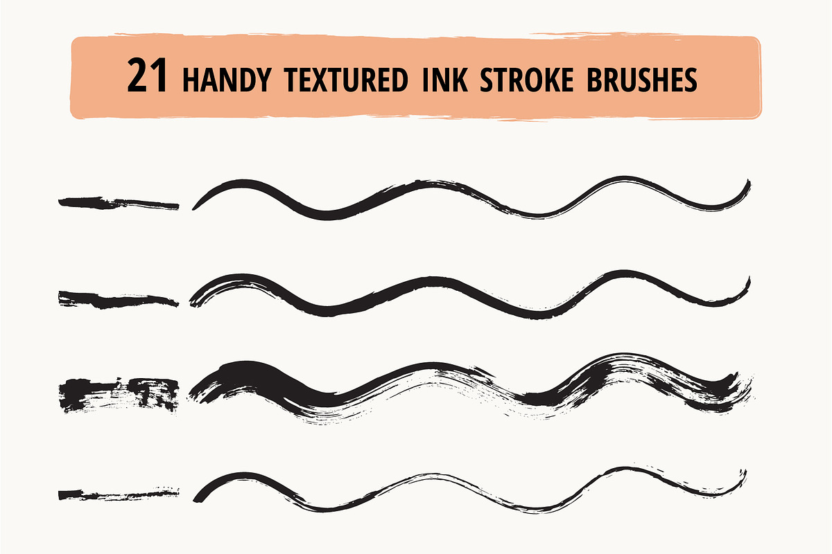 Set of 21 ink brushes for AI. preview 2